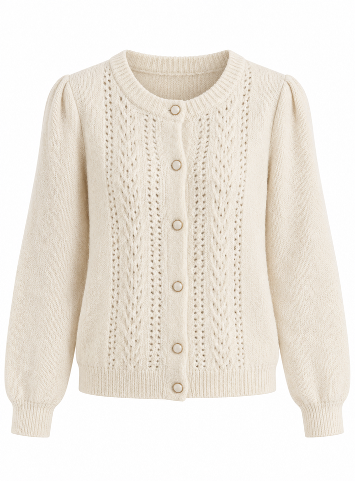 Textured Button Knit Cardigan