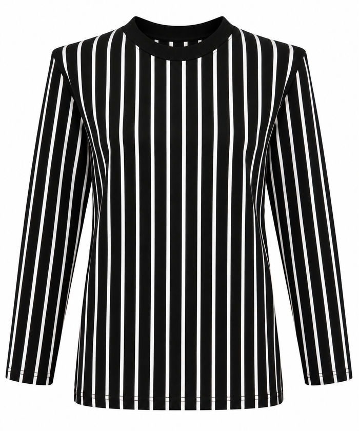 Fine Stripe Long-Sleeve Top
