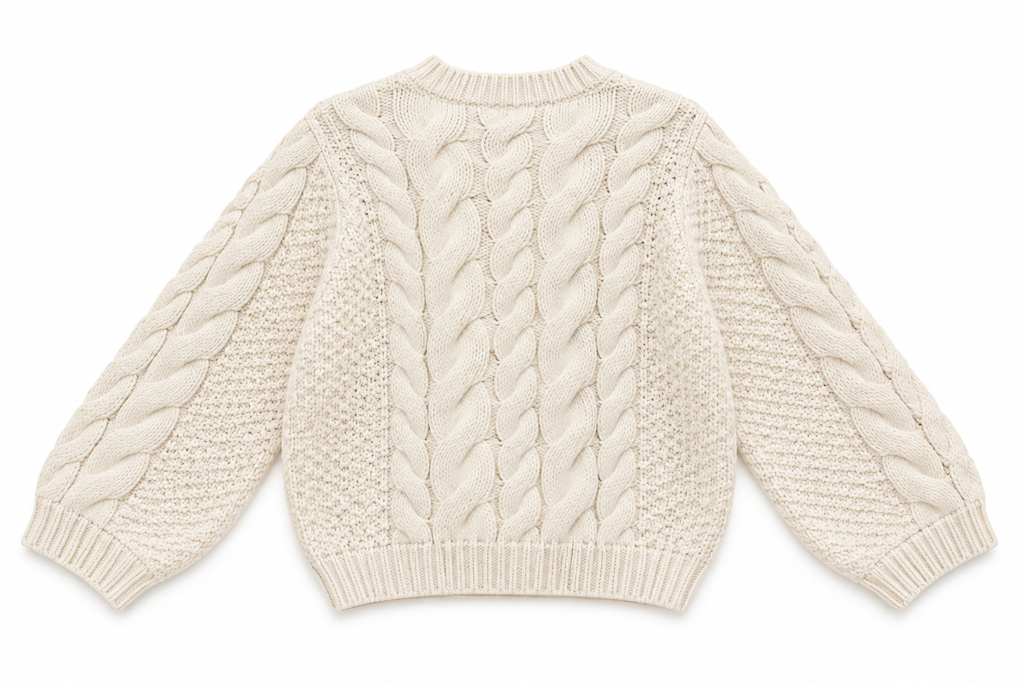 Cable-Knit Oversized Sweater – Ivory