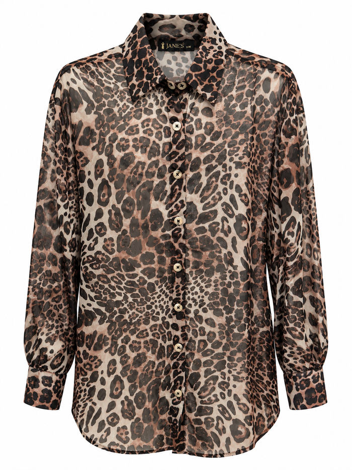 Oversized Leopard Print Shirt