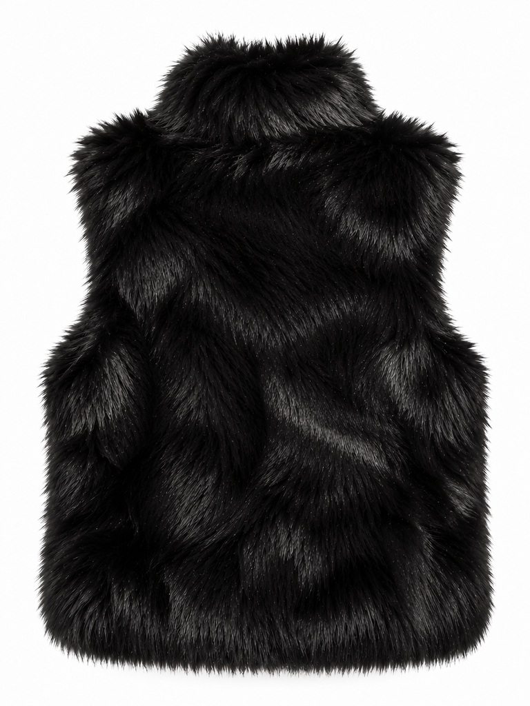 Black Faux Fur Vest