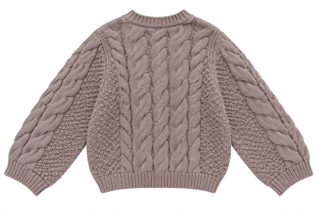 Cable-Knit Oversized Sweater – Taupe