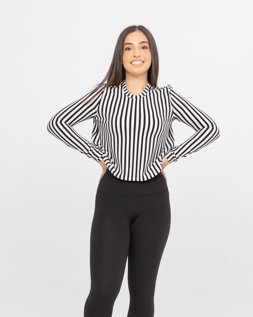 Stripe Long Crop Top