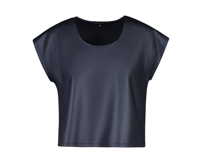 Navy Pebble Faux Leather T•Top